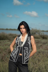 Moonstone black vest